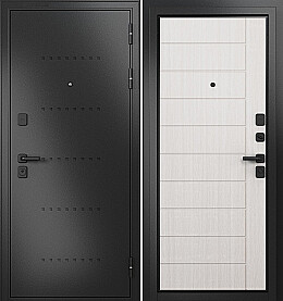 Дверь входная Trust Mass MP 9S-136 R-6, Антрацит букле/Бьянко ларче, 9S-136, 2 замка, с ночной задвижкой