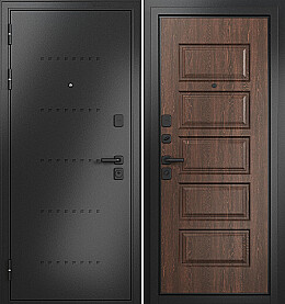 Дверь входная Trust Mass MP 9S-109 R-6, Антрацит букле/Дуб коньяк, 9S-109, 2 замка, с ночной задвижкой