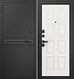 Дверь входная Trust Mass MP 9S-103 Черный муар металлик/Белый софт, 9S-103, 2 замка, с ночной задвижкой