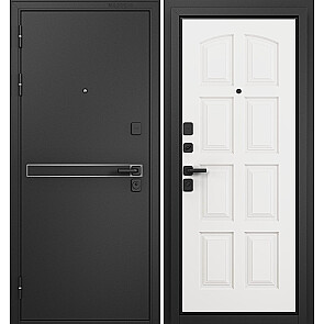 Дверь входная Траст Масс МП 9S-103 Черный муар металлик/Белый софт, 2 замка