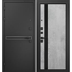 Дверь входная Траст Масс МП SiSt-3 Черный муар металлик/Бетон серый, 2 замка