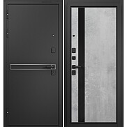 Дверь входная Trust Mass MP SiSt-3 Lakobel Black Черный муар металлик/Бетон серый, 2 замка, с ночной задвижкой