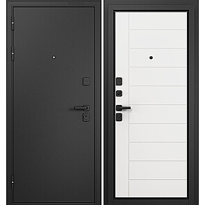 Дверь входная Траст Масс МП 9S-136 Черный муар металлик/Белый софт, 2 замка