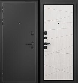 Дверь входная Trust Mass MP 9S-130 Черный муар металлик/Бьянко ларче, 9S-130, 2 замка, с ночной задвижкой