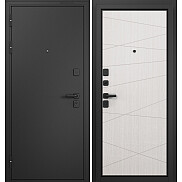 Дверь входная Trust Mass MP 9S-130 Черный муар металлик/Бьянко ларче, 2 замка, с ночной задвижкой