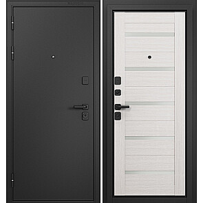 Дверь входная Траст Масс МП CR-3 Черный муар металлик/Бьянко ларче, 2 замка