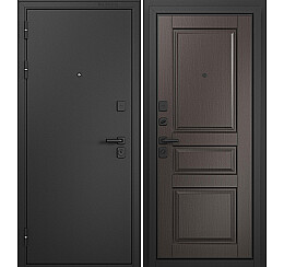 Дверь входная Trust Mass MP 9SD-2 Черный муар металлик/Шоколад ларче, 2 замка, с ночной задвижкой