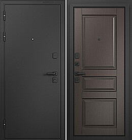 Дверь входная Trust Mass MP 9SD-2 Черный муар металлик/Шоколад ларче, 9SD-2, 2 замка, с ночной задвижкой