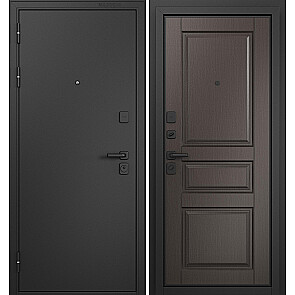 Дверь входная Траст Масс МП 9SD-2 Черный муар металлик/Шоколад ларче, 2 замка