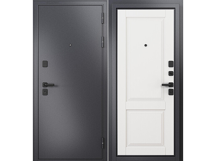 ДМ TRUST MASS MP Графит букле/МДФ Белый ларче 9SD-1 210*96 Правая