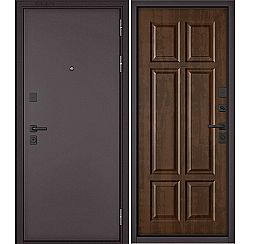 Дверь входная Trust Mass MP 9S-103 Графит букле/Орех лесной (фурнитура черная)
