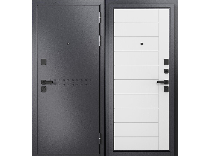ДМ TRUST MASS MP Графит букле/R-4 МДФ Дуб белый матовый 9S-136 205*96 Правая