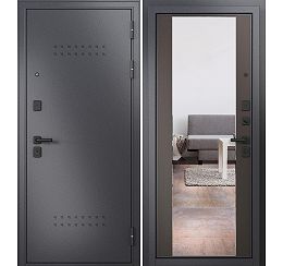 ДМ TRUST MASS MP Графит букле/R-5 МДФ Шоколад ларче 9S-164 mirror 205*86 Правая