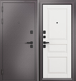 Дверь входная Trust Mass MP 9SD-2 (порог) Шоколад букле/Белый ларче, 9SD-2, 2 замка, с ночной задвижкой