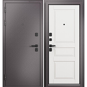 Дверь входная Траст Масс МП 9SD-2 Шоколад букле/Белый ларче, 2 замка