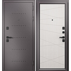 Дверь входная Траст Масс МП 9S-130 Шоколад букле/Бьянко ларче, 2 замка