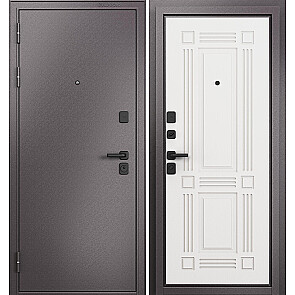 Дверь входная Траст Масс МП 9S-104 Шоколад букле/Белый ларче, 2 замка