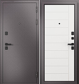 Дверь входная Trust Mass MP 9S-136 Шоколад букле/Белый ларче, 9S-136, 2 замка, с ночной задвижкой