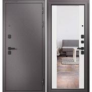 Дверь входная Trust Mass MP 9S-164 Шоколад букле/Белый ларче, с зеркалом, 2 замка, с ночной задвижкой