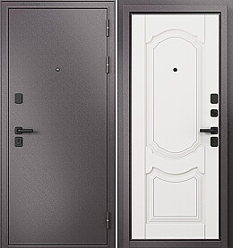 Дверь входная Trust Mass MP 9SD-4 Шоколад букле/Белый ларче, 9SD-4, 2 замка, с ночной задвижкой