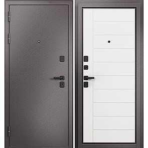 Дверь входная Траст Масс МП 9S-136 Шоколад букле/Белый софт, 2 замка