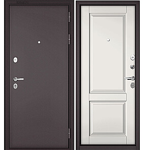 Дверь входная Траст Масс МП 9SD-1 Шоколад букле/Белый софт, 2 замка