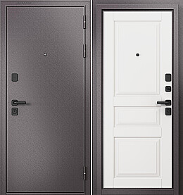 Дверь входная Trust Mass MP 9SD-2 Шоколад букле/Белый софт, 9SD-2, 2 замка, с ночной задвижкой