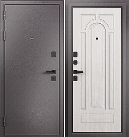 Дверь входная Trust Mass MP 9S-102 Шоколад букле/Бьянко ларче, 9S-102, 2 замка, с ночной задвижкой