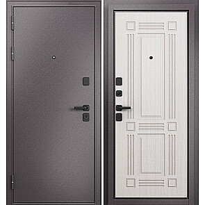 Дверь входная Траст Масс МП 9S-104 Шоколад букле/Бьянко ларче, 2 замка