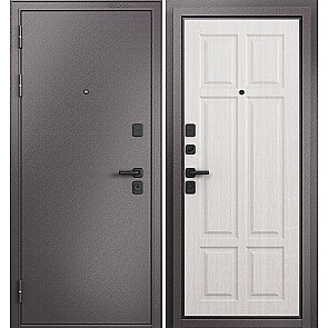 Дверь входная Траст Масс МП 9S-109 Шоколад букле/Бьянко ларче, 2 замка