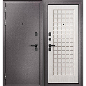 Дверь входная Траст Масс МП 9S-112 Шоколад букле/Бьянко ларче, 2 замка