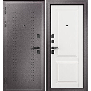 Дверь входная Траст Масс МП 9SD-1 Шоколад букле/Белый ларче, 2 замка