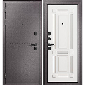 Дверь входная Траст Масс МП 9S-104 Шоколад букле/Белый ларче, 2 замка