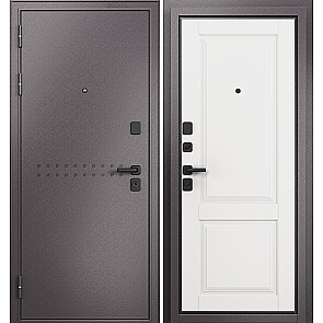 Дверь входная Траст Масс МП 9SD-1 Шоколад букле/Белый софт, 2 замка