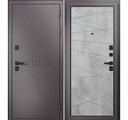 Дверь входная Trust Mass MP 9S-130 Шоколад букле/R-4 Бетон серый
