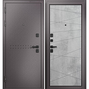 Дверь входная Траст Масс МП 9S-130 Шоколад букле/Бетон серый, 2 замка