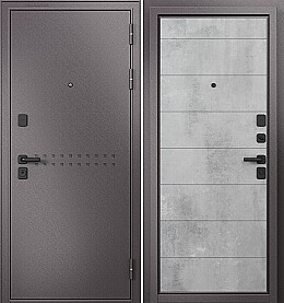 Дверь входная Trust Mass MP 9S-135 R-4, Шоколад букле/Бетон серый, 9S-135, 2 замка, с ночной задвижкой