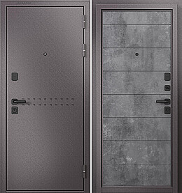 Дверь входная Trust Mass MP 9S-135 R-4, Шоколад букле/Бетон темный, 9S-135, 2 замка, с ночной задвижкой