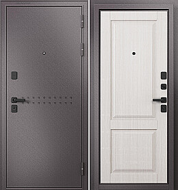 Дверь входная Trust Mass MP 9SD-1 R-4, Шоколад букле/Бьянко ларче, 9SD-1, 2 замка, с ночной задвижкой