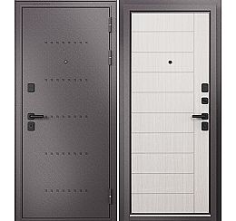 Дверь входная Trust Mass MP 9S-136 Шоколад букле/Бьянко ларче, 2 замка, с ночной задвижкой