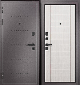 Дверь входная Trust Mass MP 9S-137 R-6, Шоколад букле/Бьянко ларче, 9S-137, 2 замка, с ночной задвижкой