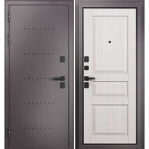 Дверь входная Траст Масс МП 9SD-2 Шоколад букле/Бьянко ларче, 2 замка