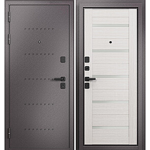 Дверь входная Траст Масс МП CR-3 Шоколад букле/Бьянко ларче, 2 замка