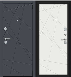 Дверь входная Porta S-3 15.15 Graphite Pro/Super White, 2 замка, с ночной задвижкой