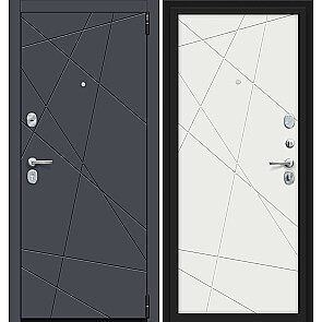 Дверь входная Porta S-3 15.15 Graphite Pro/Super White, 2 замка, с ночной задвижкой