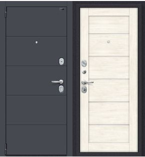 Дверь входная Porta S-3 4/Л22 Graphite Pro/Nordic Oak, 2 замка, с ночной задвижкой