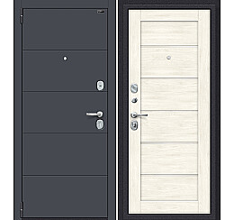 Дверь входная Porta S-3 4/Л22 Graphite Pro/Nordic Oak, 2 замка, с ночной задвижкой
