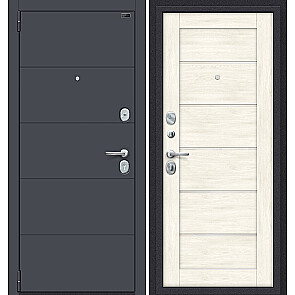 Дверь входная Porta S-3 4/Л22 Graphite Pro/Nordic Oak, 2 замка, с ночной задвижкой