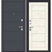 Дверь входная Porta S-3 4/Л22 Graphite Pro/Nordic Oak, 2 замка, с ночной задвижкой