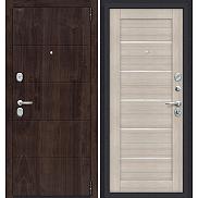 Дверь входная Porta S-3P 4/П22 Almon 28/Cappuccino Veralinga/White Pearl, 2 замка